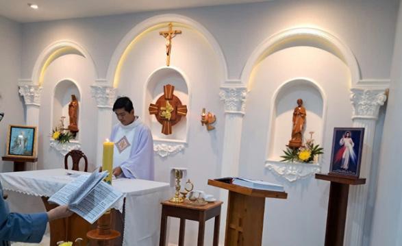 The first Mass celebrated after the new chapel was renovated